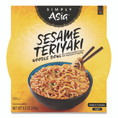 Simply Asia Sesame Teriyaki Noodle Bowl, 8.5 Oz Bowl, 6/Carton