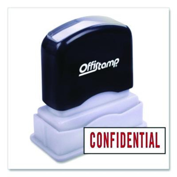 Pre-Inked Message Stamp, Confidential, 1.63" X 0.38", Red Ink