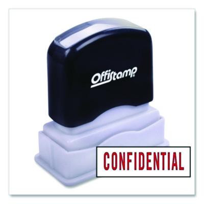 Pre-Inked Message Stamp, Confidential, 1.63" X 0.38", Red Ink