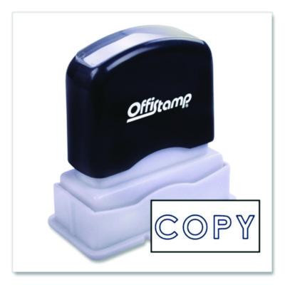 Pre-Inked Message Stamp, Copy, 1.63" X 0.38", Blue Ink