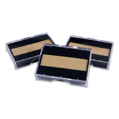 Un-Inked Replacement Pad For Self-Inking Stamps, One-Color, Compatible With Black Ink Only, 1.13" x 0.75", 3/Pack