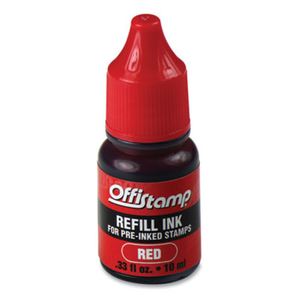 Refill Ink For Pre-Inked Stamps, 0.33 Oz, Red