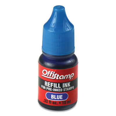 Refill Ink For Pre-Inked Stamps, 0.33 Oz, Blue