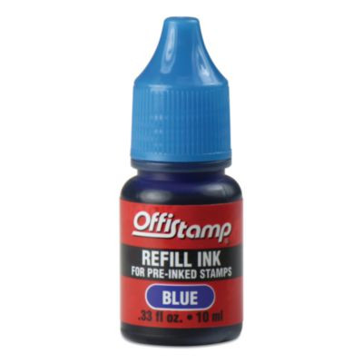Refill Ink For Pre-Inked Stamps, 0.33 Oz, Blue