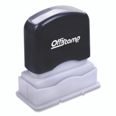 Pre-Inked Message Stamp With Blank Date Box, Entered, 1.63" X 0.38", Red Ink