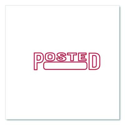 Pre-Inked Message Stamp With Blank Date Box, Posted, 1.63" X 0.38", Red Ink