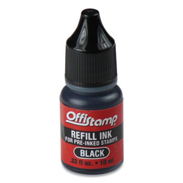 Refill Ink For Pre-Inked Stamps, 0.33 Oz, Black