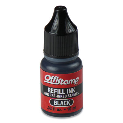 Refill Ink For Pre-Inked Stamps, 0.33 Oz, Black