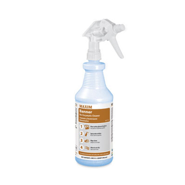 Banner Bio-Enzymatic Cleaner, Safe-To-Ship, Fresh Scent, 32 Oz Bottle, 6/Carton