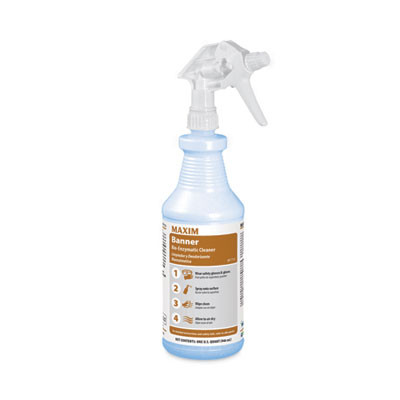 Banner Bio-Enzymatic Cleaner, Safe-To-Ship, Fresh Scent, 32 Oz Bottle, 6/Carton