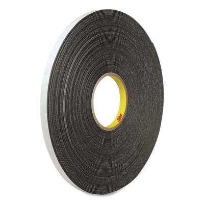 4466 Double-Coated Foam Tape, 1" Core, 1" X 5 Yds, Black