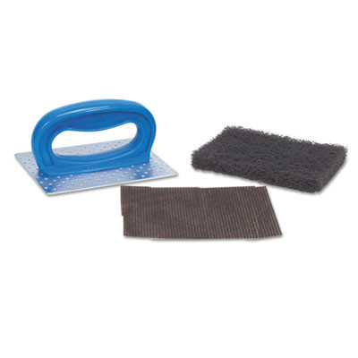 Griddle Pad Holder Kit, 4 X 5.25, Blue/Steel, 10/Carton