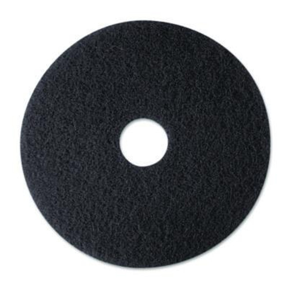 Low-Speed Stripper Floor Pad 7200, 12" Diameter, Black, 5/Carton