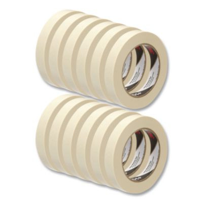 Value Masking Tape 101+, 3" Core, 0.70" X 60 Yds, Tan, 12/Pack