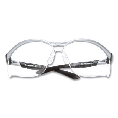 Bx Molded-In Diopter Safety Glasses, 2.0+ Diopter, Silver/Black Half Frame, Clear Dual Lens