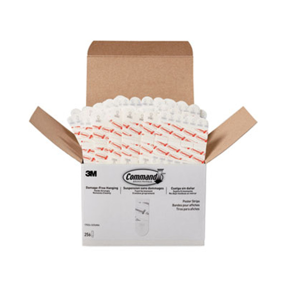 Poster Strips, Removable, Holds Up To 1 Lb Per Pair, 1.63 X 2.75, White, 256/Pack