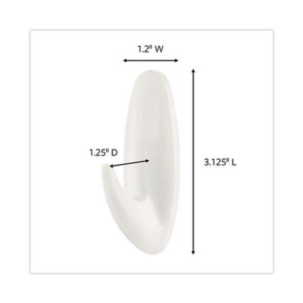 Designer Hooks, Medium, Plastic, White, 3 Lb Capacity, 13 Hooks And 16 Strips/Pack