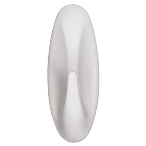 General Purpose Designer Hooks, Medium, Plastic, White, 3 Lb Capacity, 2 Hooks And 4 Strips/Pack