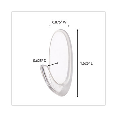 Medium Clear Hooks, Plastic, Supports 2 Lb, 50/Carton