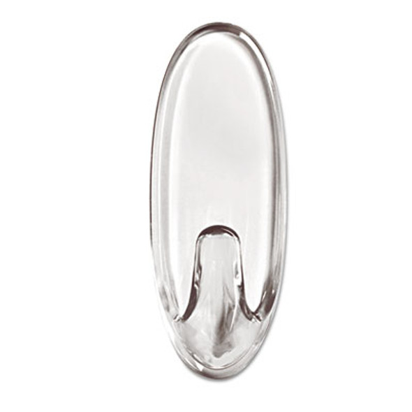 Medium Clear Hooks, Plastic, Supports 2 Lb, 2/Pack