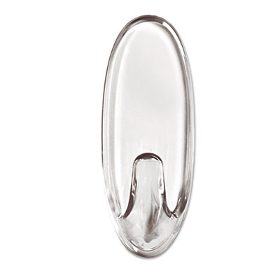 Medium Clear Hooks, Plastic, Supports 2 Lb, 2/Pack