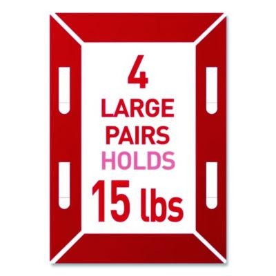 Bath Picture Hanging Strip Pairs, Holds Up To 4 Lb, Large: 0.75" x 3.65", White, 4/Pack