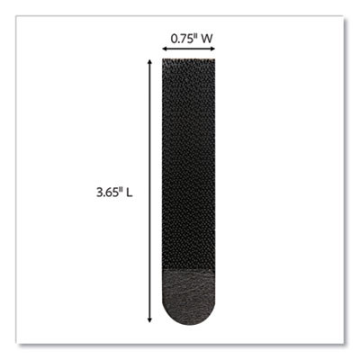 Bath Picture Hanging Strip Pairs, Holds Up To 4 Lb, Large: 0.75" x 3.65", Black, 12/Pack