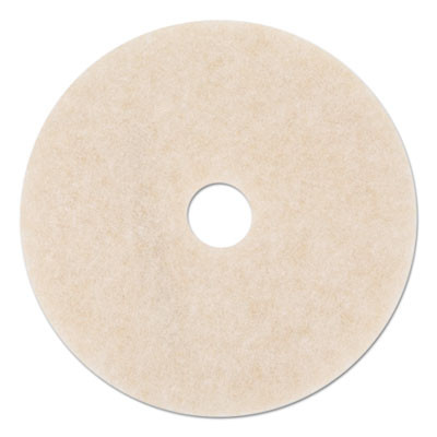 Ultra High-Speed Topline Floor Burnishing Pads 3200, 17" Diameter, White/Amber, 5/Carton
