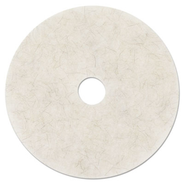 Ultra High-Speed Natural Blend Floor Burnishing Pads 3300, 21" Diameter, White, 5/Carton