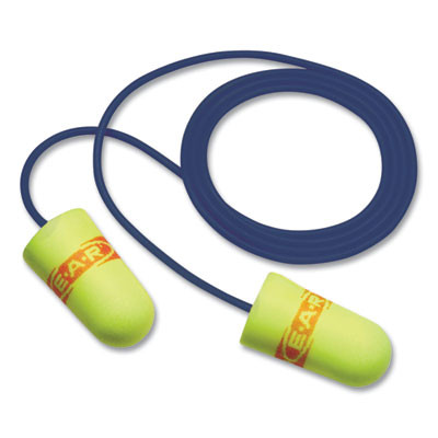 E-A-Rsoft Metal Detectable Soft Foam Earplugs, Corded, 32 Db Nrr, One Size Fits Most, Yellow/Orange Bullet Plugs, 200/Box