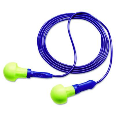 E-A-Rpush-Ins Earplugs, Corded, Reusable, 28 Db Nrr, One Size Fits Most, Yellow Spherical Pod Plugs, 100/Box