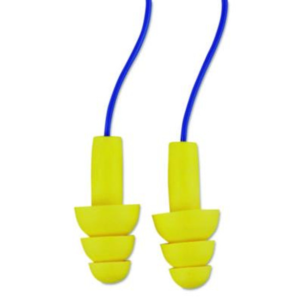 E-A-R Ultrafit Reusable Earplugs, Corded, 25 Db Nrr, Blue/Yellow, 200 Pairs