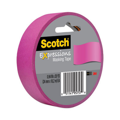 Expressions Masking Tape, 3" Core, 0.94" X 20 Yds, Fuchsia