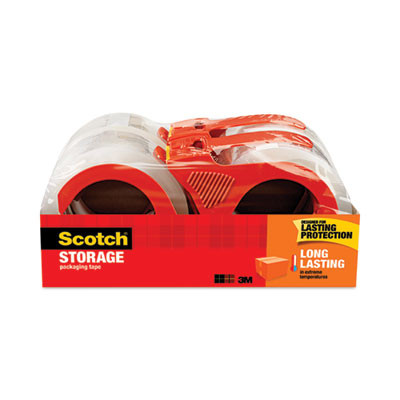 Storage Tape With Dispenser, 3" Core, 1.88" X 38.2 Yds, Clear, 4/Pack