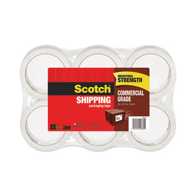 3750 Commercial Grade Packaging Tape, 3" Core, 1.88" X 54.6 Yds, Clear, 6/Pack