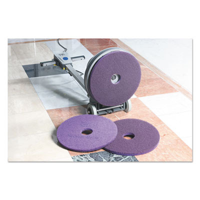 Diamond Floor Pad, 17" Diameter, Purple, 5/Carton