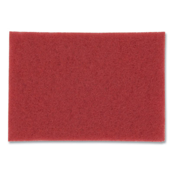 Low-Speed Buffer Floor Pads 5100, 12 X 18, Red, 20/Carton