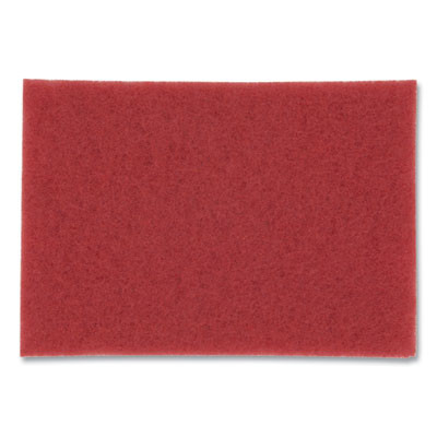 Low-Speed Buffer Floor Pads 5100, 12 X 18, Red, 20/Carton