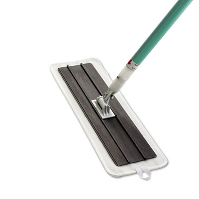 Easy Scrub Flat Mop Tool, 16" Microfiber Head, 54" Green Aluminum Handle