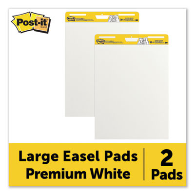 Vertical-Orientation Self-Stick Easel Pads, Unruled, (30) White 25" x 30" Sheets, 2/Carton
