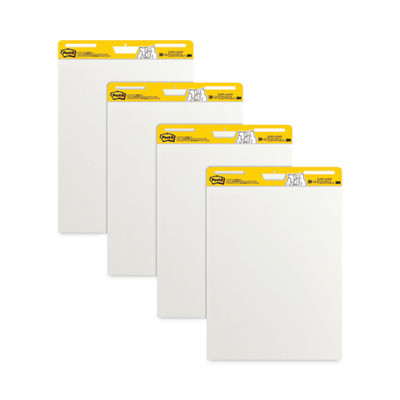 Vertical-Orientation Self-Stick Easel Pads, Unruled, (30) White 25 x 30 Sheets, 4/Carton