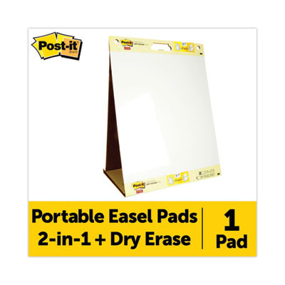 Pad Plus Self-Stick Tabletop Easel Pad With Dry Erase Board, Unruled, (20) White 20 x 23 Sheets