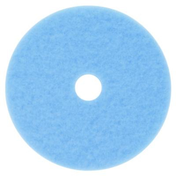 Hi-Performance Burnish Pad 3050, 17" Diameter, Sky Blue, 5/Carton