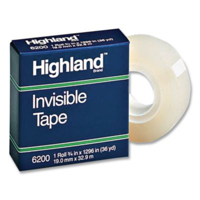 Invisible Permanent Mending Tape, 3" Core, 0.5" X 72 Yds, Clear