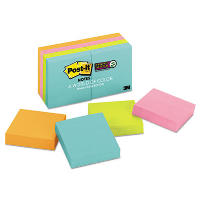 Pads In Supernova Neon Collection Colors, 2" x 2", 90 Sheets/Pad, 8 Pads/Pack