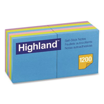 Self-Stick Notes, 3" x 3", Assorted Bright Colors, 100 Sheets/Pad, 12 Pads/Pack