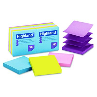Self-Stick Pop-Up Notes, 3" x 3", Assorted Bright Colors, 100 Sheets/Pad, 12 Pads/Pack