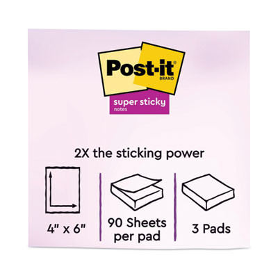 Pads In Playful Primary Collection Colors, Note Ruled, 4" x 6", 90 Sheets/Pad, 3 Pads/Pack
