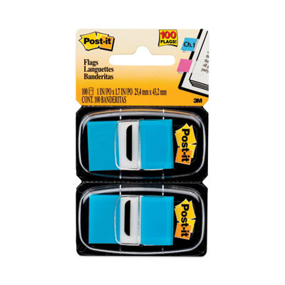 Standard Page Flags In Dispenser, Bright Blue, 50 Flags/Dispenser, 2 Dispensers/Pack