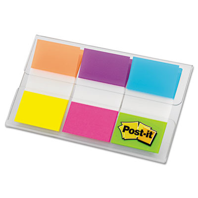 Page Flags In Portable Dispenser, Assorted Brights, 60 Flags/Pack